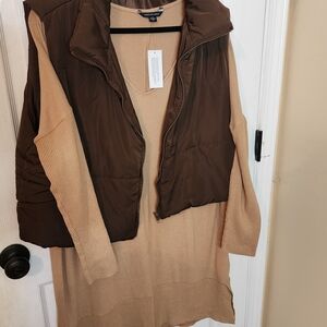 Soft Dress And Free PUFFER VEST